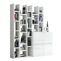 Loftscape Regalwand Emporior IV - Hochglanz Weiß