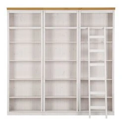 Maison Belfort Regalwand Lillehammer II - Kiefer massiv - Kiefer Weiß / Kiefer Honig -Wohnzimmermöbel boutique en ligne regalwand lillehammer ii kiefer massiv weiss honig 1112658