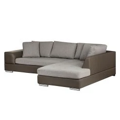 Roomscape Ecksofa Tosya - Kunstleder Taupe/Strukturstoff Grau - Ottomane davorstehend rechts -Wohnzimmermöbel boutique en ligne ropez diva ecke 2014 04 10 1 389222