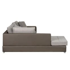 Roomscape Ecksofa Tosya - Kunstleder Taupe/Strukturstoff Grau - Ottomane davorstehend links -Wohnzimmermöbel boutique en ligne ropez diva ecke 2014 04 10 2 389178
