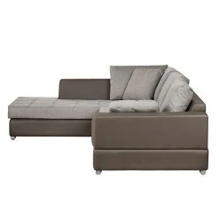 Roomscape Ecksofa Tosya - Kunstleder Taupe/Strukturstoff Grau - Ottomane davorstehend links -Wohnzimmermöbel boutique en ligne ropez diva ecke 2014 04 10 2 389180