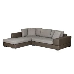Roomscape Ecksofa Tosya - Kunstleder Taupe/Strukturstoff Grau - Ottomane davorstehend links -Wohnzimmermöbel boutique en ligne ropez diva ecke 2014 04 10 2 389194