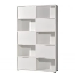 Schiebetürenregal Mingle I - Weiß / Eiche Sonoma Dekor -Wohnzimmermöbel boutique en ligne schiebetuerenregal mingle i weiss eiche sonoma dekor 5029104