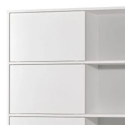 Schiebetürenregal Mingle I - Weiß / Eiche Sonoma Dekor -Wohnzimmermöbel boutique en ligne schiebetuerenregal mingle i weiss eiche sonoma dekor 5029164