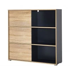 Germania Schiebetürenregal Mingle II - Anthrazit/Eiche Sonoma Dekor