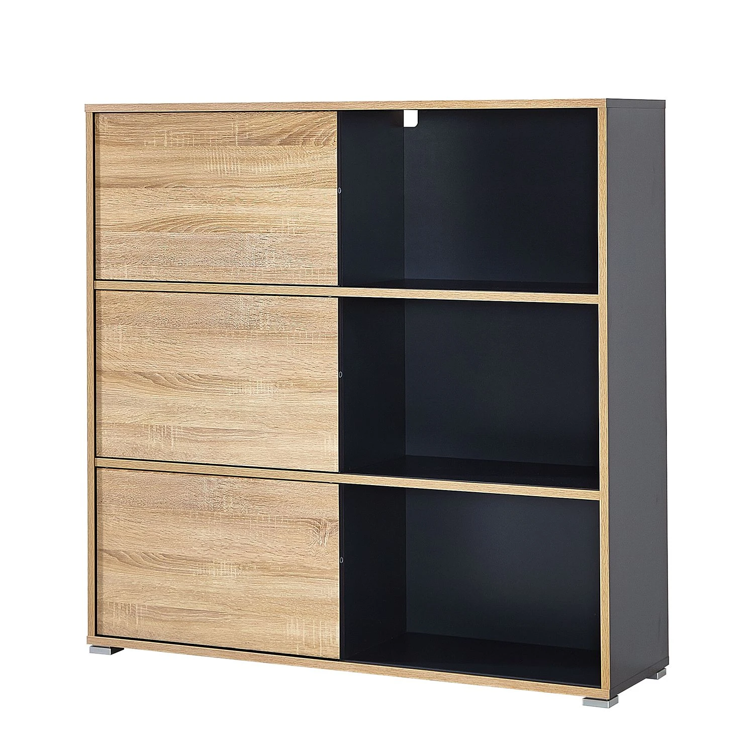 Germania Schiebetürenregal Mingle II - Anthrazit/Eiche Sonoma Dekor 1 Germania Schiebetürenregal Mingle II - Anthrazit/Eiche Sonoma Dekor