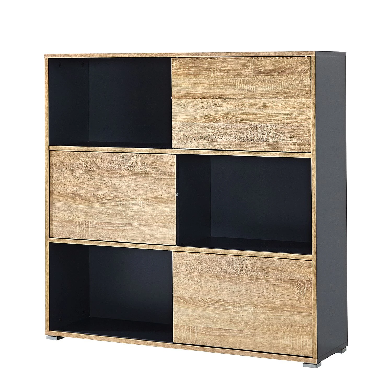 Germania Schiebetürenregal Mingle II - Anthrazit/Eiche Sonoma Dekor 8 Germania Schiebetürenregal Mingle II - Anthrazit/Eiche Sonoma Dekor – Bild 8