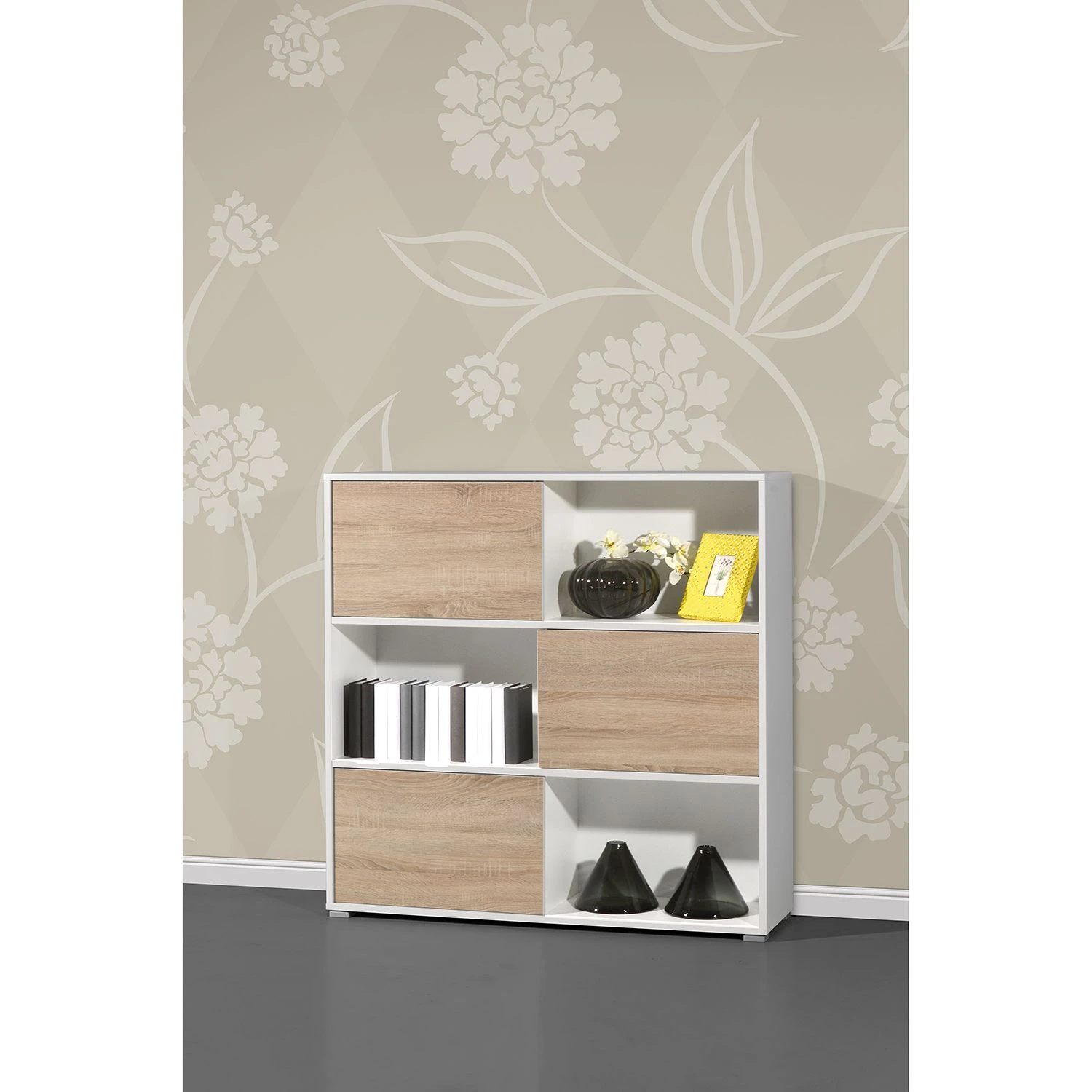 Germania Schiebetürenregal Mingle II - Weiß/Eiche Sonoma Dekor 8 Germania Schiebetürenregal Mingle II - Weiß/Eiche Sonoma Dekor – Bild 8