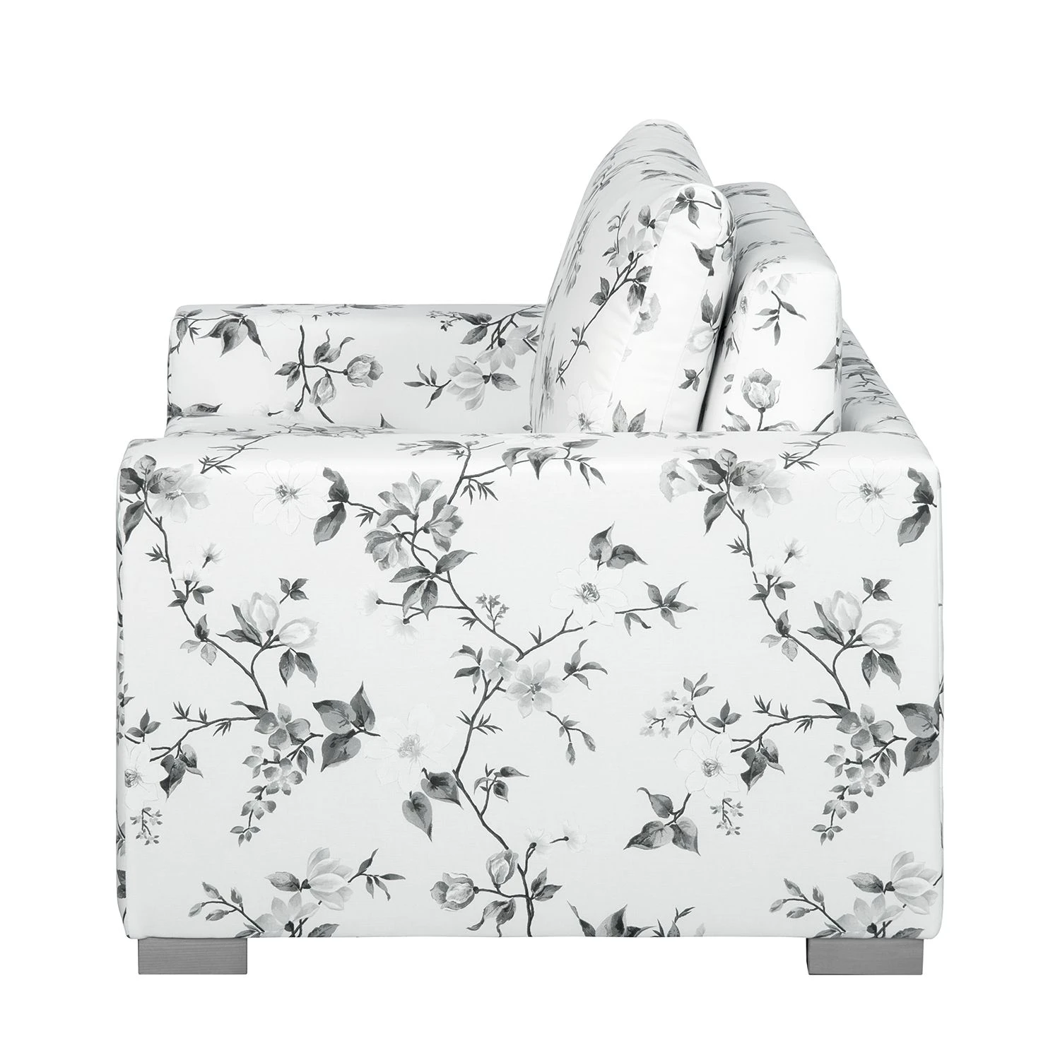Mooved Schlafsessel Latina VII Flachgewebe - geblümt - Weiß / Grau 4 Mooved Schlafsessel Latina VII Flachgewebe - geblümt - Weiß / Grau – Bild 4