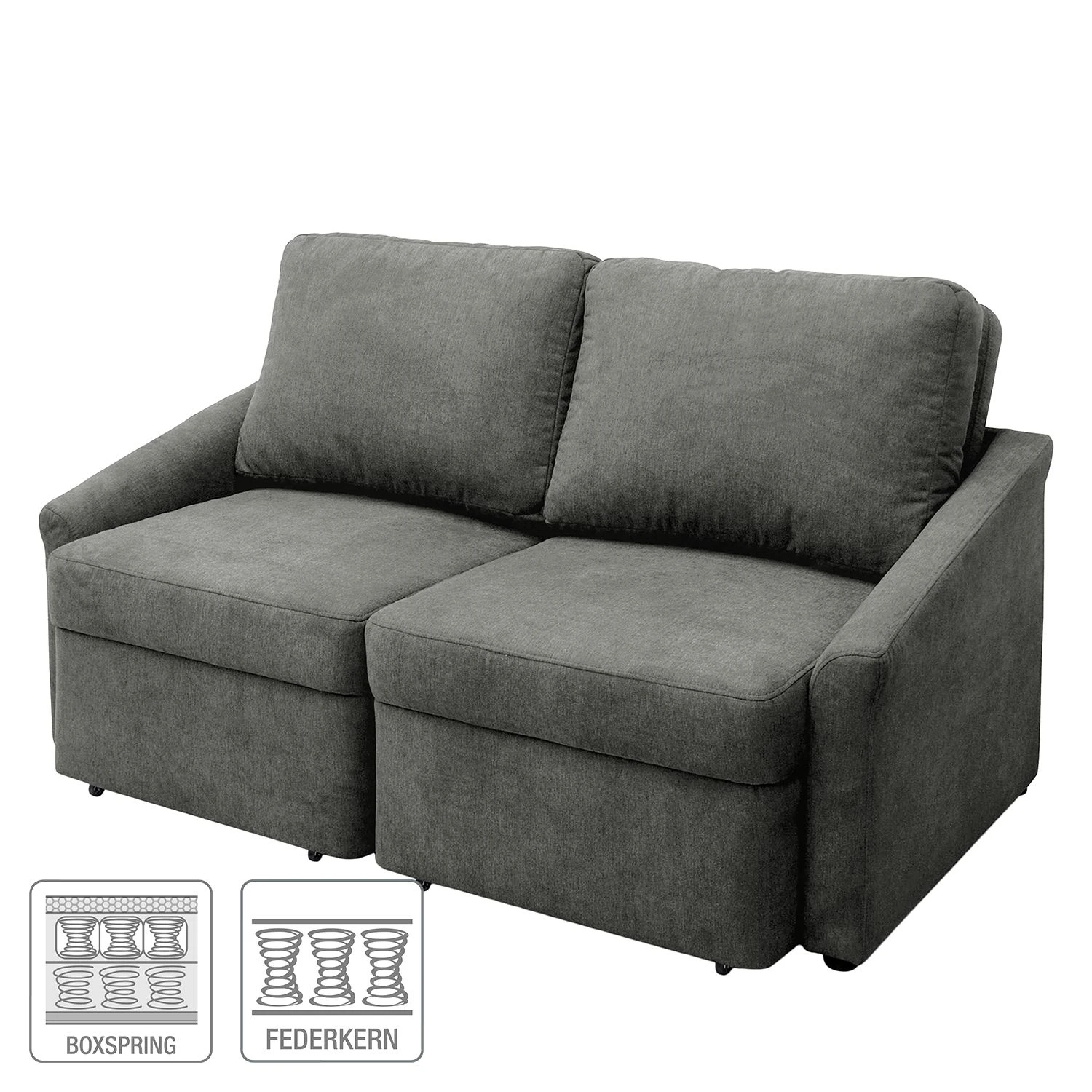 Modoform Boxspring-Schlafsofa Befasy Webstoff - Grau 2 Modoform Boxspring-Schlafsofa Befasy Webstoff - Grau – Bild 2