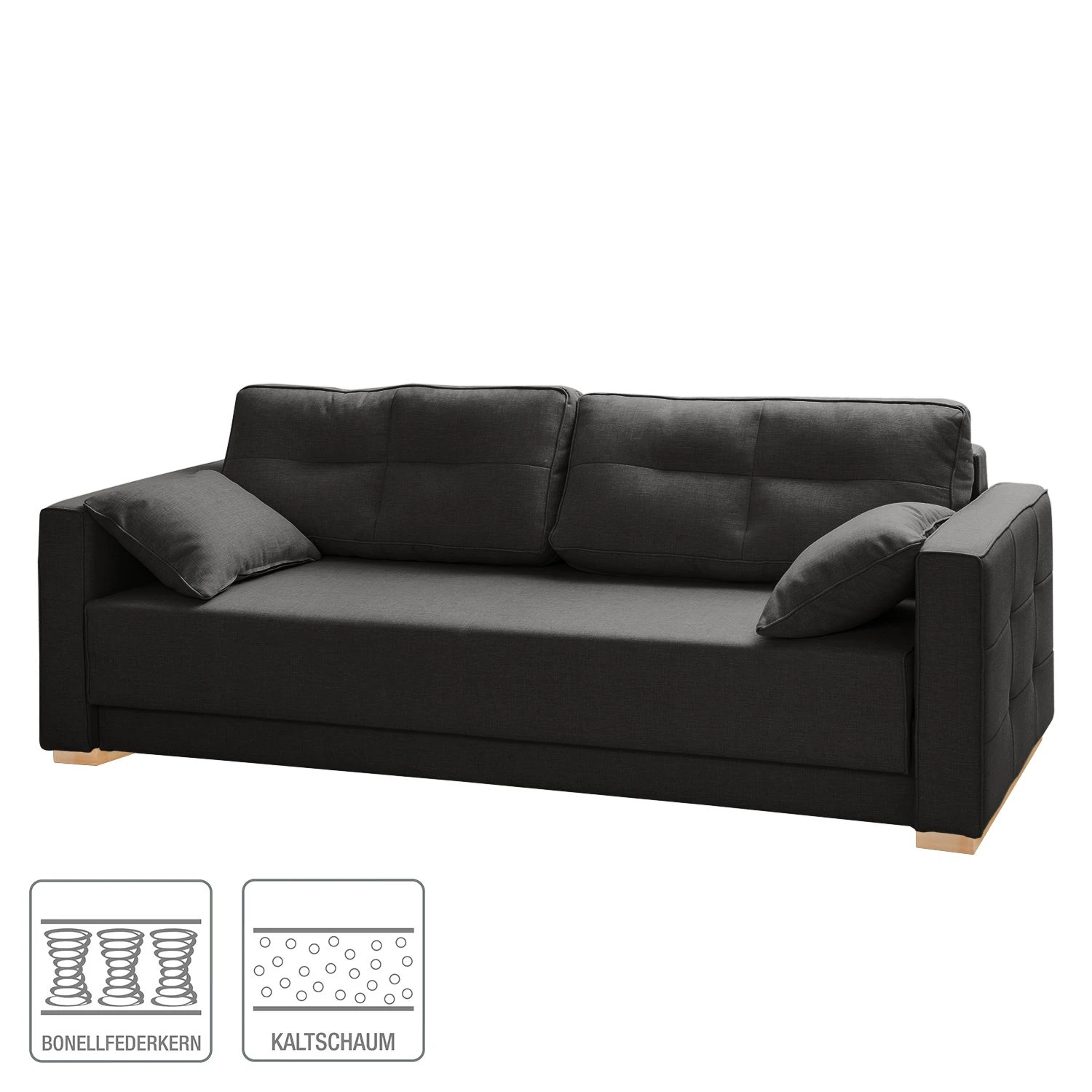 Roomscape Schlafsofa Realico Webstoff - Anthrazit 2 Roomscape Schlafsofa Realico Webstoff - Anthrazit – Bild 2