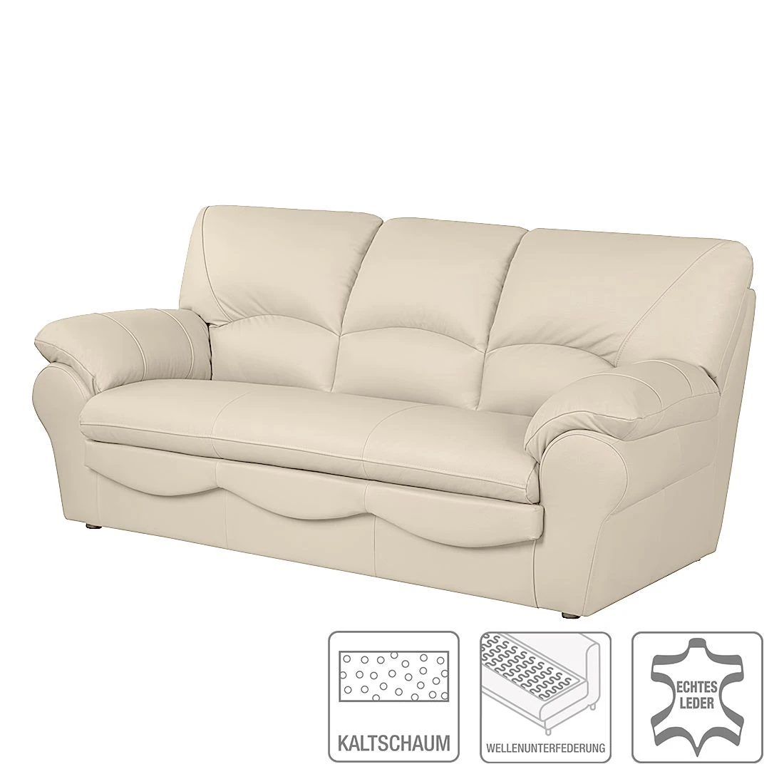 Modoform Schlafsofa Torsby - Echtleder Beige 2 Modoform Schlafsofa Torsby - Echtleder Beige – Bild 2