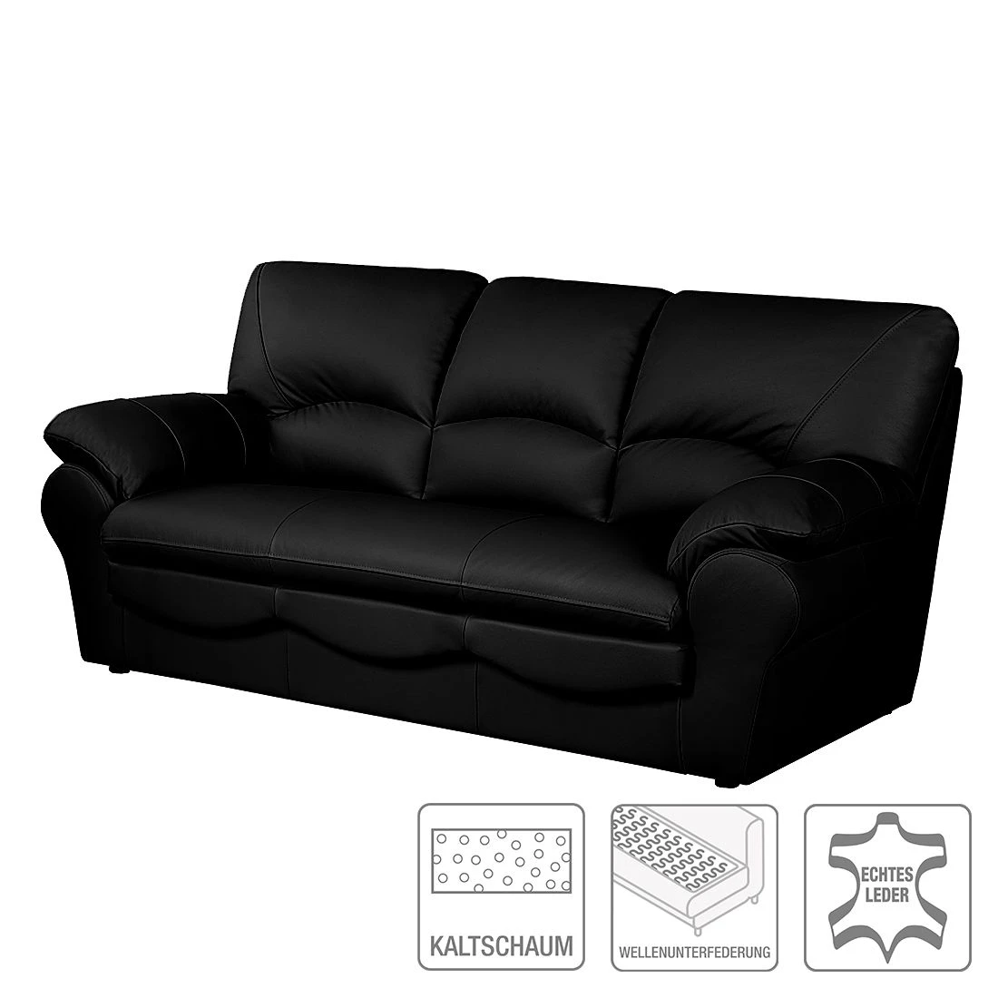 Modoform Schlafsofa Torsby - Echtleder Schwarz 2 Modoform Schlafsofa Torsby - Echtleder Schwarz – Bild 2