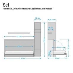 Loftscape Schrankbett-Kombination Godia II - Weiß / Eiche Sonoma Dekor - Bonellfederkernmatratze 19 Loftscape Schrankbett-Kombination Godia II - Weiß / Eiche Sonoma Dekor - Bonellfederkernmatratze -Wohnzimmermöbel boutique en ligne schrankbett kombination godia ii schaumstoffmatratze weiss 5173008