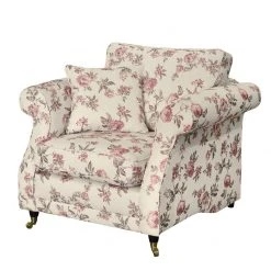 Maison Belfort Sessel Rosehearty - Webstoff - Creme / Rose