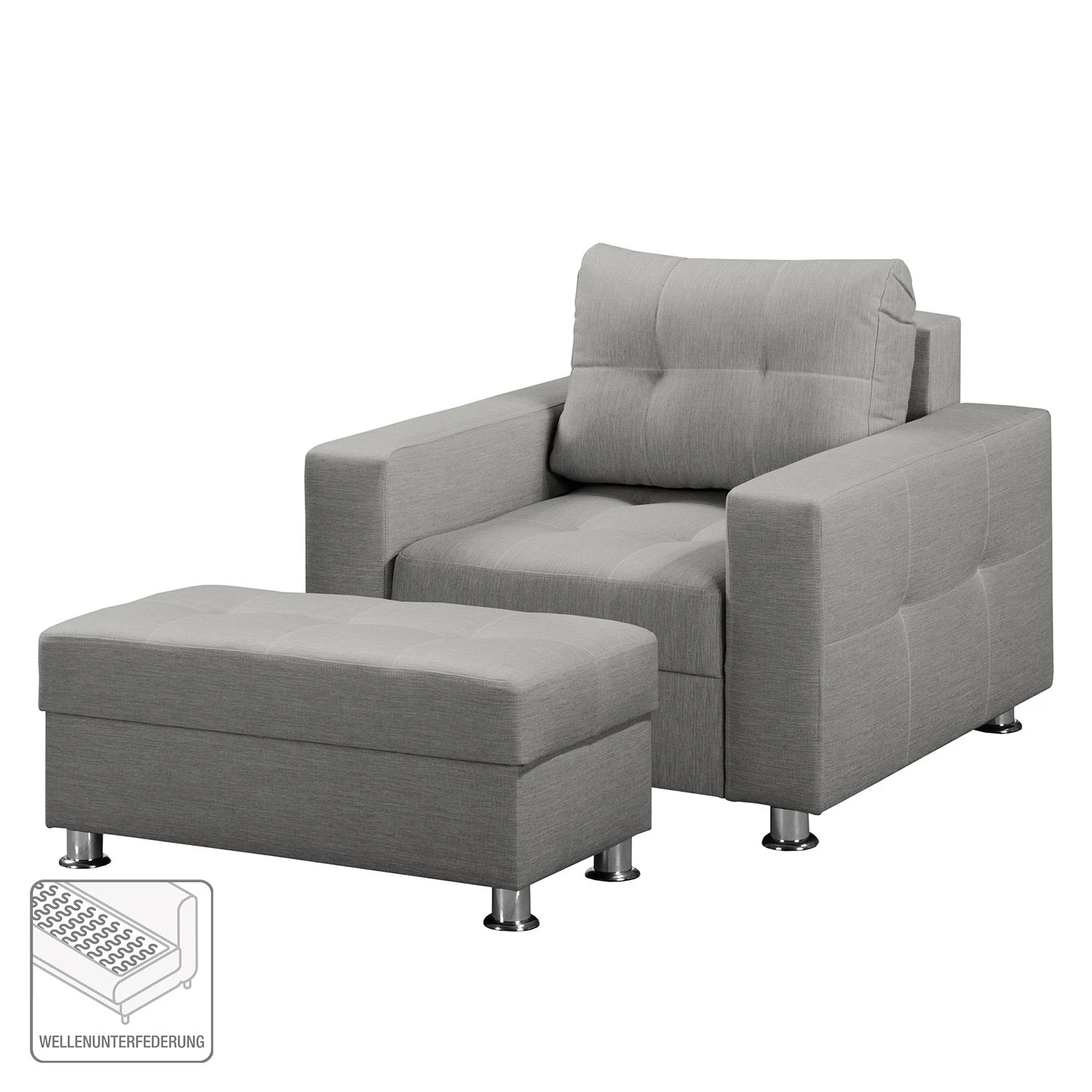 Sessel Upwell - Platin - Mit Hocker 2 Sessel Upwell - Platin - Mit Hocker – Bild 2