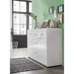 Germania Sideboard Adana - Hochglanz Weiß -Wohnzimmermöbel boutique en ligne sideboard adana hochglanz weiss 5188200