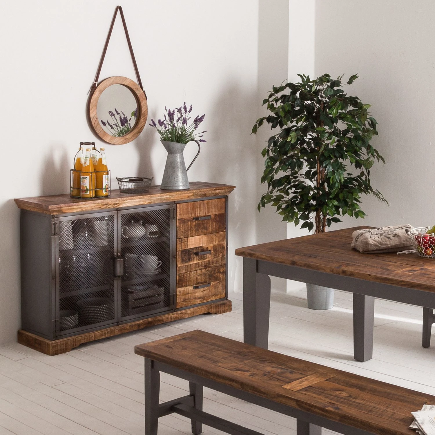 Ars manufacti Sideboard Hunter - Mango massiv / Metall - Mango / Blaugrau 3 Ars manufacti Sideboard Hunter - Mango massiv / Metall - Mango / Blaugrau – Bild 3