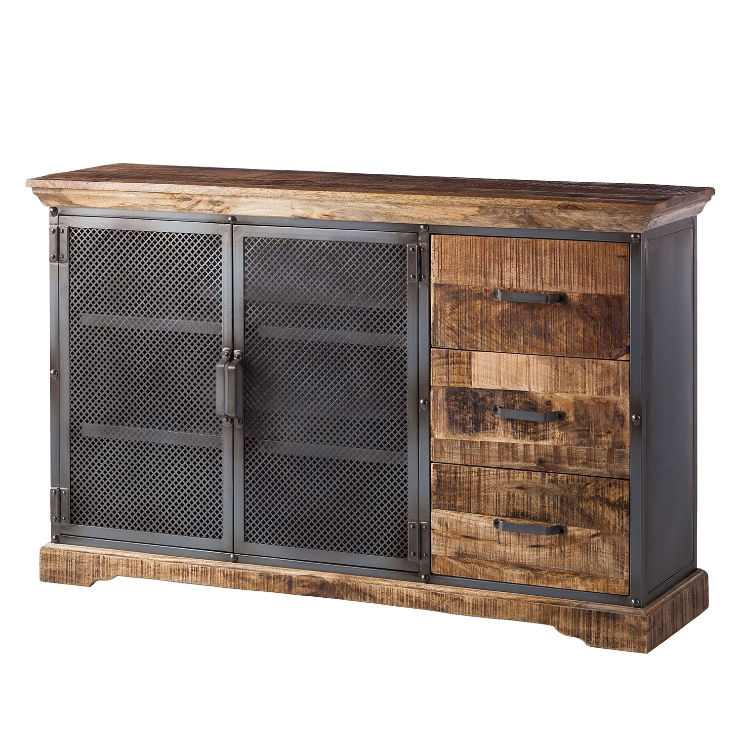Ars manufacti Sideboard Hunter - Mango massiv / Metall - Mango / Blaugrau 1 Ars manufacti Sideboard Hunter - Mango massiv / Metall - Mango / Blaugrau