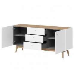 Germania Sideboard Monteo I - Weiß / Eiche -Wohnzimmermöbel boutique en ligne sideboard monteo weiss eiche 4943288