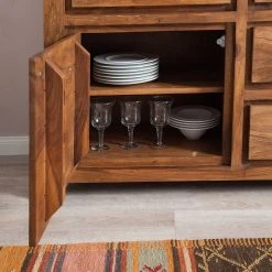 Ars Natura Sideboard Ohio I - Seesham massiv - gewachst -Wohnzimmermöbel boutique en ligne sideboard ohio i seesham massiv gewachst 3458333