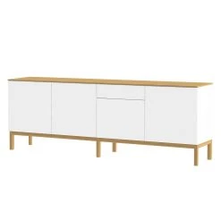Tenzo Sideboard Patch IV - Eiche teilmassiv - Weiß