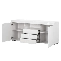 Fredriks Sideboard Roomconcept - Inkl.Beleuchtung - Hochglanz Weiß -Wohnzimmermöbel boutique en ligne sideboard roomconcept inkl led beleuchtung hochglanz weiss 4799908