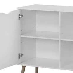 Mørteens Sideboard Sunndal - Gummibaum teilmassiv - Weiß / Eiche Hell -Wohnzimmermöbel boutique en ligne sideboard sunndal gummibaum teilmassiv weiss eiche dekor 4753676