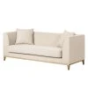 Jack & Alice Sofa Blomma (3-Sitzer) - Webstoff Beige - Gestell: Eichefarbig