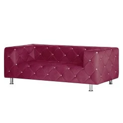 Home Design Sofa Carlotta (2-Sitzer) - Microfaser Bordeaux