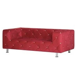 Home Design Sofa Carlotta (2-Sitzer) - Microfaser Rot