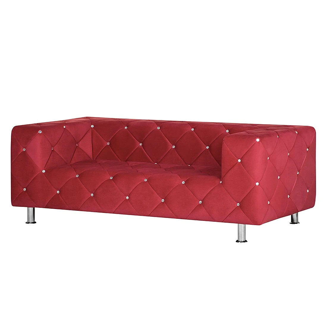 Home Design Sofa Carlotta (2-Sitzer) - Microfaser Rot 1 Home Design Sofa Carlotta (2-Sitzer) - Microfaser Rot