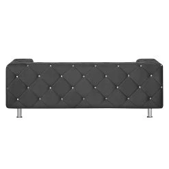 Home Design Sofa Carlotta (2-Sitzer) - Microfaser Schwarz -Wohnzimmermöbel boutique en ligne sofa carlotta 2 sitzer microfaser schwarz 437685