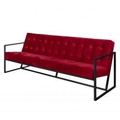 Jack & Alice Sofa Charm I Microfaser (3-Sitzer) - Kirschrot