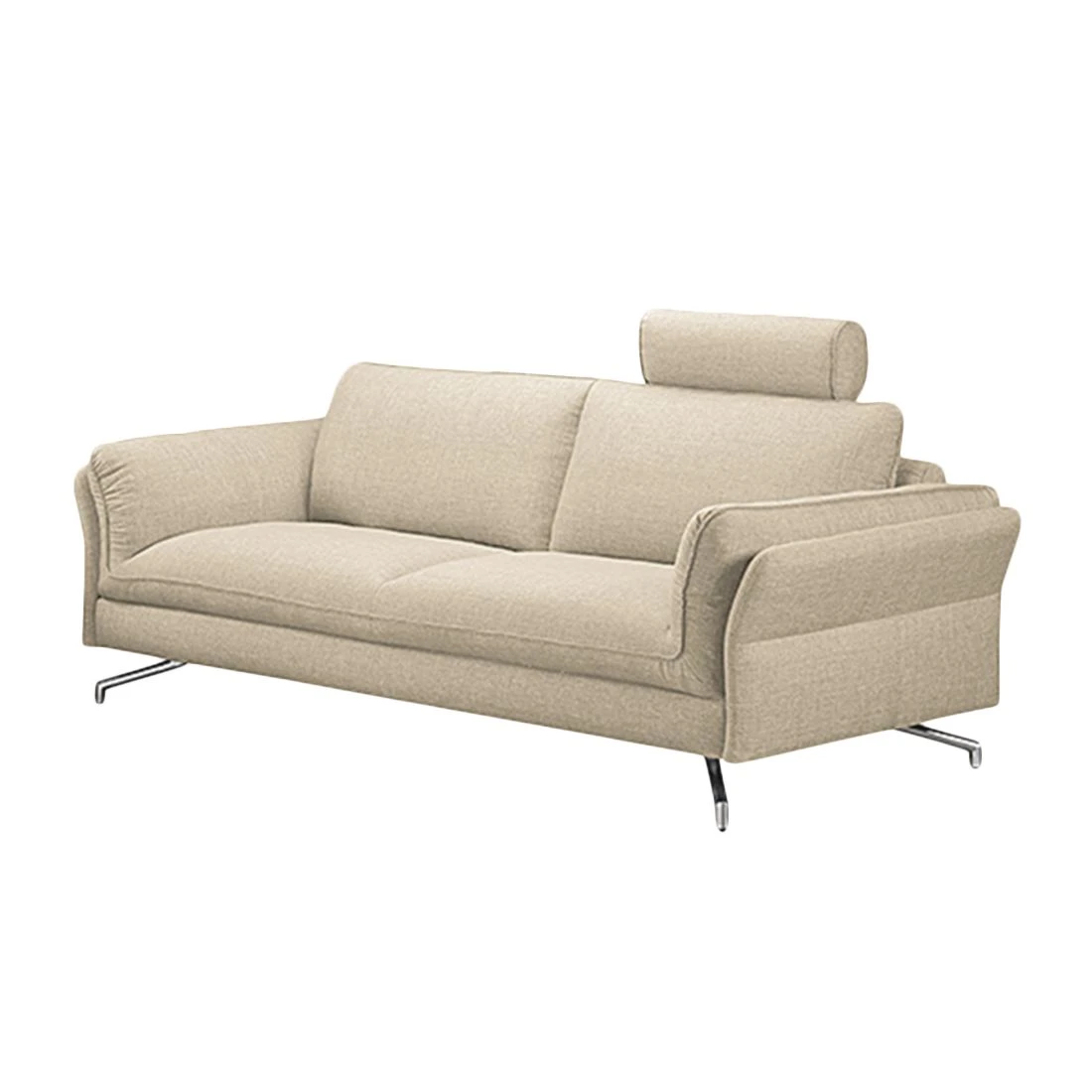 Loftscape Sofa Enrico (2,5-Sitzer) - Webstoff Beige - Mit 1 Kopfstütze 1 Loftscape Sofa Enrico (2,5-Sitzer) - Webstoff Beige - Mit 1 Kopfstütze