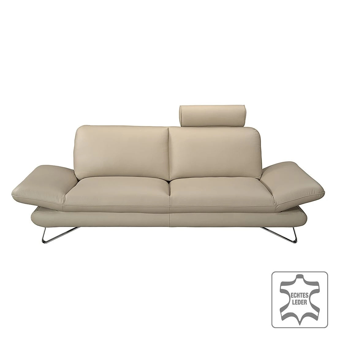 Fredriks Sofa Enzo (2,5-Sitzer) Echtleder Beige - Kopfstütze verstellbar 2 Fredriks Sofa Enzo (2,5-Sitzer) Echtleder Beige - Kopfstütze verstellbar – Bild 2