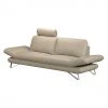 Fredriks Sofa Enzo (3-Sitzer) Echtleder Beige - Kopfstütze verstellbar