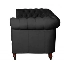 Jack & Alice Sofa Esplanada (3-Sitzer) Samt - Schwarz -Wohnzimmermöbel boutique en ligne sofa esplanada 3 sitzer microfaser schwarz 4504548