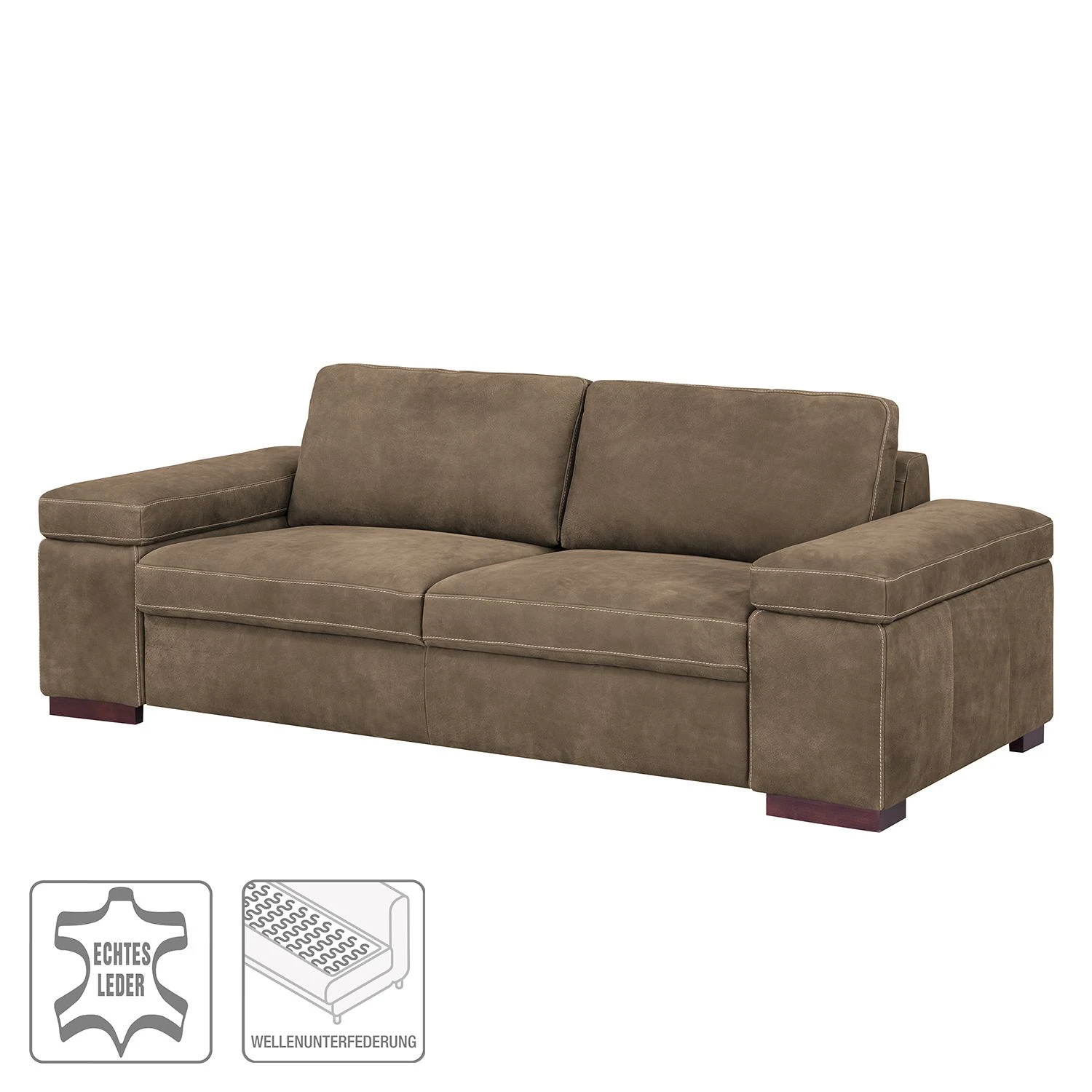 Ars Natura Sofa Maine (2-Sitzer) Echtleder - Cappuccino 2 Ars Natura Sofa Maine (2-Sitzer) Echtleder - Cappuccino – Bild 2