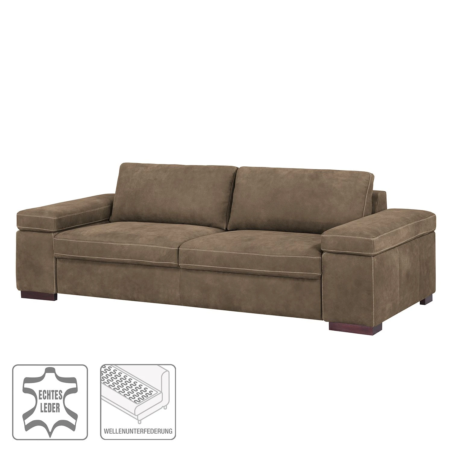 Ars Natura Sofa Maine (3-Sitzer) Echtleder - Cappuccino 2 Ars Natura Sofa Maine (3-Sitzer) Echtleder - Cappuccino – Bild 2