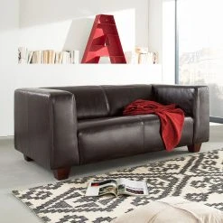 Maison Belfort Sofa Nespolo (2-Sitzer) - Kunstleder Dunkelbraun 11 Maison Belfort Sofa Nespolo (2-Sitzer) - Kunstleder Dunkelbraun -Wohnzimmermöbel boutique en ligne sofa nespolo 2 sitzer bycast echtleder dunkelbraun 3320509