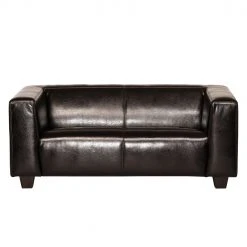 Maison Belfort Sofa Nespolo (2-Sitzer) - Kunstleder - Dunkelbraun -Wohnzimmermöbel boutique en ligne sofa nespolo 2 sitzer bycast kunstleder dunkelbraun 4576936