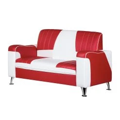 Studio Monroe Sofa Nixa (2-Sitzer) - Kunstleder Rot/Weiß