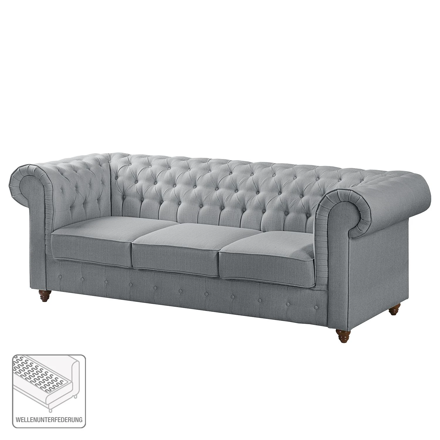 Maison Belfort Sofa Pintano (3-Sitzer) - Silbergrau 2 Maison Belfort Sofa Pintano (3-Sitzer) - Silbergrau – Bild 2