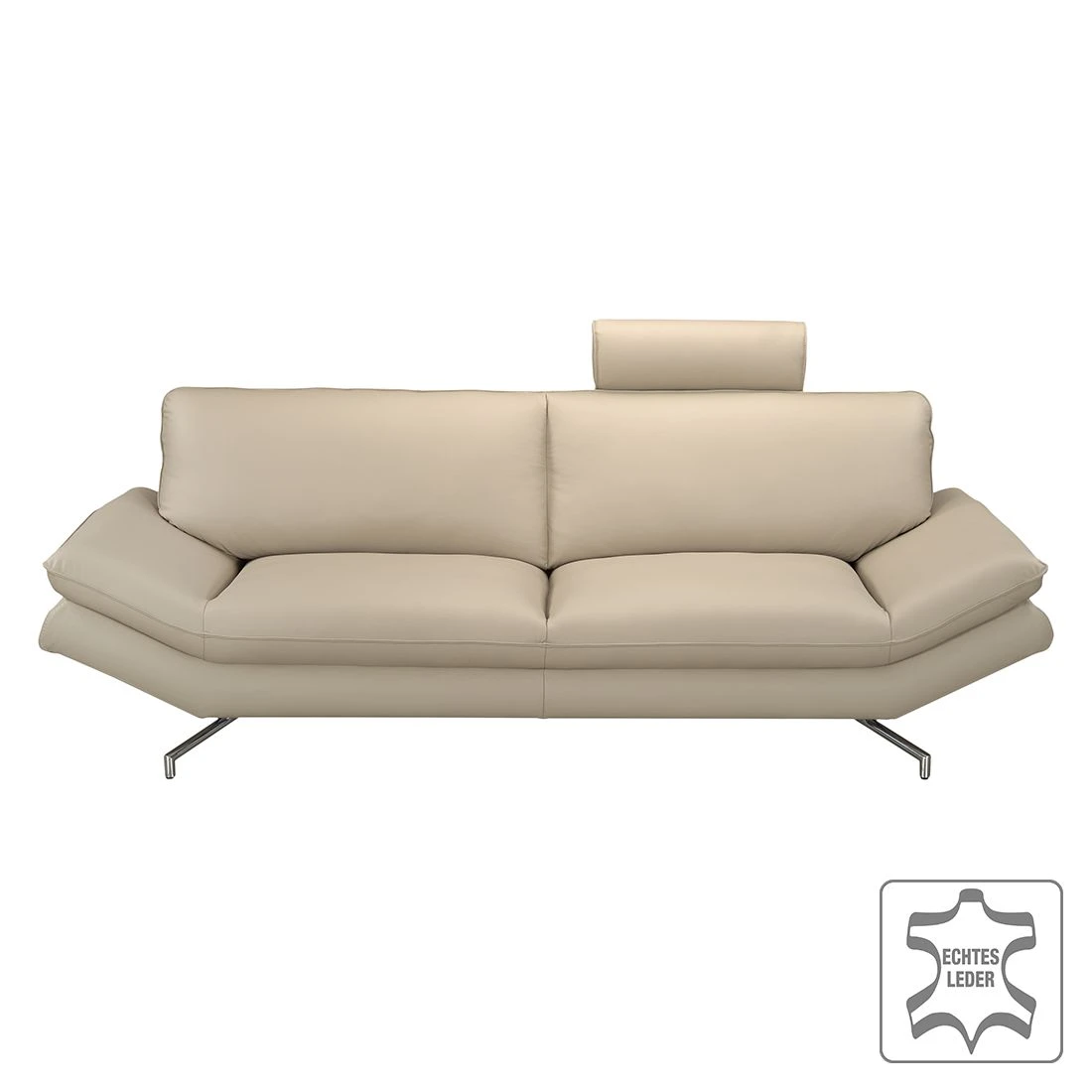 Loftscape Sofa Sharon (2,5-Sitzer) Echtleder Beige - Kopfstütze verstellbar 3 Loftscape Sofa Sharon (2,5-Sitzer) Echtleder Beige - Kopfstütze verstellbar – Bild 3