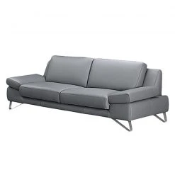Loftscape Sofa Silvano (2,5-Sitzer) - Kunstleder Grau - Kopfstütze verstellbar