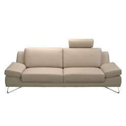 Loftscape Sofa Silvano (3-Sitzer) Echtleder Beige - Kopfstütze verstellbar