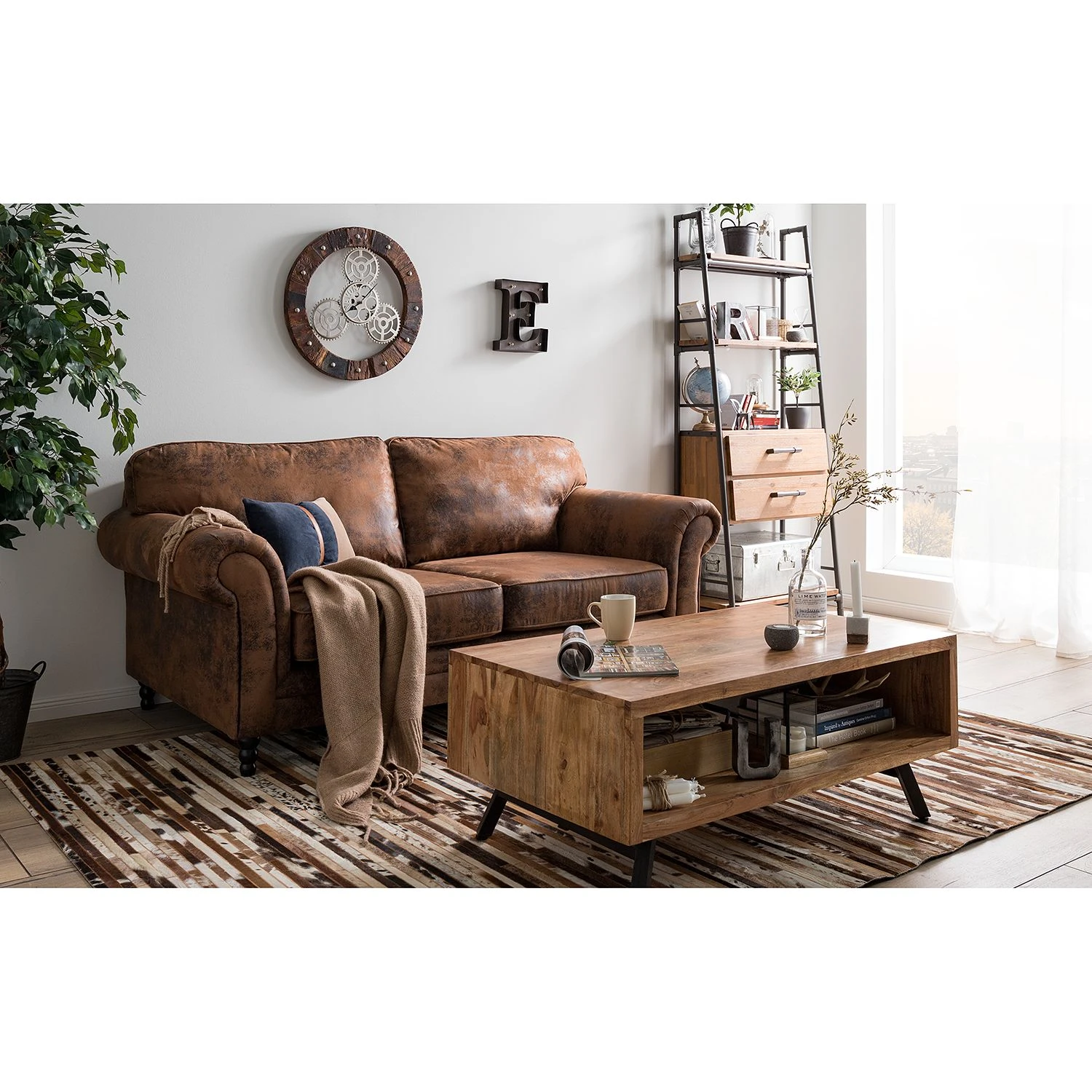 Ars manufacti Sofa Sombrero (3-Sitzer) - Antiklederoptik Dunkelbraun 3 Ars manufacti Sofa Sombrero (3-Sitzer) - Antiklederoptik Dunkelbraun – Bild 3