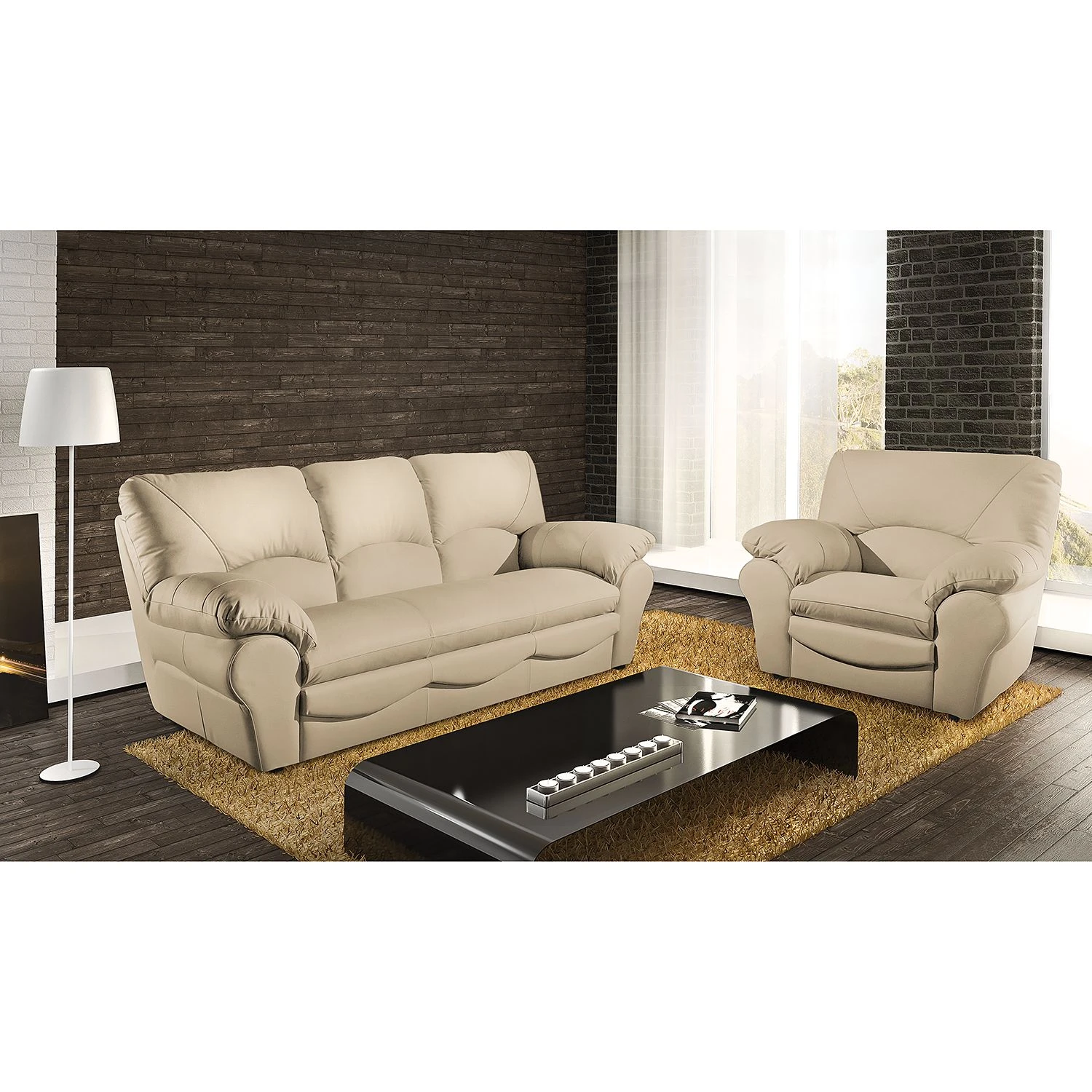 Modoform Schlafsofa Torsby - Echtleder Beige 3 Modoform Schlafsofa Torsby - Echtleder Beige – Bild 3