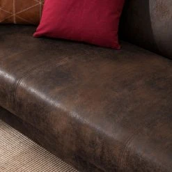 Ars manufacti Sofa Tullow (3-Sitzer) - Antiklederoptik Dunkelbraun -Wohnzimmermöbel boutique en ligne sofa tullow 3 sitzer antiklederoptik dunkelbraun 4972148 1